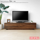 纯实木电视柜进口白橡木电视柜日式简约现代客厅胡桃色家具