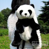 韩版卡通双肩熊猫背包公仔幼儿园女孩男宝宝可爱毛绒书包旅游书包