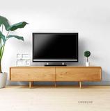 进口北美白橡纯实木日式电视柜简约现代小户型客厅储物电视柜包邮