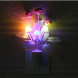 琅光灯坊 led小夜灯 创意节能带开关七彩蘑菇床头灯 插座式夜光灯