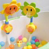 宝宝洗澡玩具电动向日葵花洒儿童沐浴戏水太阳花水龙头喷水浴室