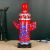 景德镇创意中国红3斤装陶瓷酒瓶三斤酒坛子家用空酒壶装饰品摆件