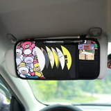 小花熊汽车用品遮阳板套CD夹 女卡通可爱车载CD光盘包碟片收纳袋