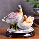 欧式创意树脂情侣鸭子摆件现代田园家居装饰品摆设客厅礼品