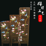 新中式彩绘香樟木床头柜三四斗柜五六斗橱小户型多抽屉储物柜家具