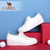 CAMEL/骆驼品牌正品名牌休闲鞋小白鞋皮鞋单鞋女鞋子真皮系带夏季