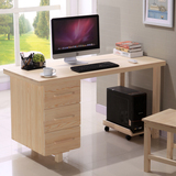 简约台式家用实木电脑桌松木学生书桌写字桌办公桌写字台椅子组合