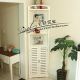 韩式田园家具白色柜子客厅墙角三角柜美式实木展示柜现代简约书柜