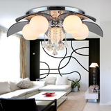 新款水晶温馨客厅吸顶灯led现代简约卧室灯具圆形创意莲花餐厅灯