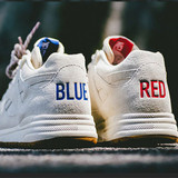 韩国ulzzang复古米白跑鞋后跟创意情侣男女原宿运动鞋BLUE RED鞋