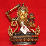 佛教用品 进口尼泊尔 青铜鎏金 密宗佛像 文殊菩萨 利师 佛像7寸