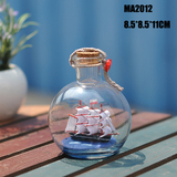 玻璃瓶船装饰摆件地中海创意家居帆船兴运瓶许愿漂流瓶一帆风顺