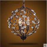 美式复古铁艺个性水晶灯北欧球形艺术水晶客厅餐厅田园树枝吊灯