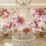 欧式复古淡雅花纹花卉电视背景墙纸 客厅卧室沙发无缝壁画壁纸