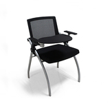 网布绒布培训椅子职员椅折叠椅带写字板带轮子可移动带扶手会议椅