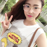 2016夏季新款字母印花运动背心T恤女韩版无袖宽松显瘦上衣外穿潮