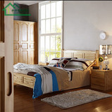 长沙家具 特价包邮原木实木床 1.5 1.8米单双人简易出租房柏木床