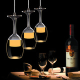 现代三头创意个性餐厅灯艺术酒杯LED水晶吊灯 吧台酒吧饭厅餐吊灯