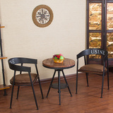 复古实木 咖啡厅奶茶甜品店桌椅 酒吧茶西餐厅餐桌椅子组合 包邮
