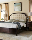 林顿特价欧式简约新古典纯实木双人床美式乡村简欧床高端定制家具