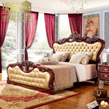 美式乡村实木床 欧式床 双人床古典公主床1.8米高端深色家具 包邮