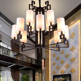 新中式吊灯仿古个性创意布艺吊灯大气客厅吊灯家用餐厅灯工程吊灯