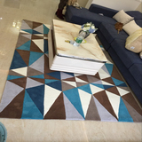 手工腈纶地毯清新三角几何立体宜家现代简约欧式艺术客厅卧室定制