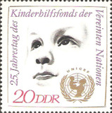 民主德国邮票 东德1971年 1690 联合国儿童基金会25周年 1全
