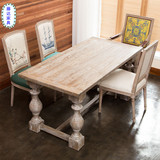 美式实木餐桌椅组合家用饭桌子6人长方形餐厅高档小户型复古餐桌