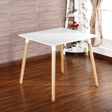 日式实木正方形餐桌北欧宜家桌子现代小户型吃饭桌白色哑光电脑桌