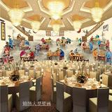 老北京火锅店旧式饮食文化大型壁画火锅店饭店酒店工装背景墙