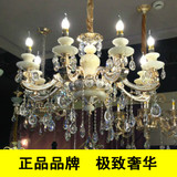 新款 天然玉石吊灯 欧式水晶吊灯 高端蜡烛水晶灯 客厅餐厅品牌
