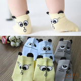 婴儿童宝宝1-2-3岁防滑地板袜子眼睛韩版室内春夏学步短袜套L36