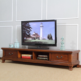 2.4米美式全实木电视柜 简约白蜡电视机柜 2米复古客厅地柜包邮