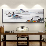 大美术纯手绘客厅卧室山水风景油画现代中式手工装饰画鹊华秋色图