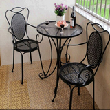 定制 铁艺餐桌椅组合桌椅欧式休闲阳台庭院户外茶几铁艺小圆桌椅