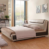 皇朝家私定制定做现代简约大床双人床2米2.2米主卧家具皮床包送货