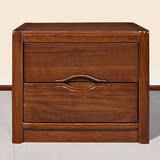 胡桃木家具  现代新中式实木床头柜 储物柜 简约卧室榆木床头柜