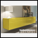 新款现代简约时尚个性创意黄色烤漆卧室电视柜吊柜 可定制定做