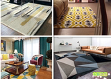 欧式地中海几何形客厅茶几加厚地毯卧室床边垫子腈纶宜家地毯定制