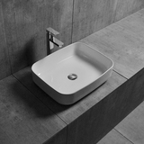 天下浴庄简约现代台上盆方形欧式卫生间台盆白色陶瓷洗手洗脸面盆