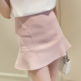 2016夏季新款韩版女装修身高腰荷叶边裙子鱼尾裙半身裙包臀短裙女