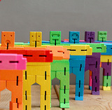 木头积木机器人魔方 儿童创意益智玩具 百变造型 工厂直销