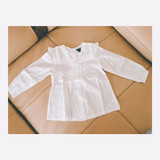 出口法国，纯棉女童宝宝娃娃衫，白色衬衫，可爱圆点波点长袖