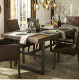 美式loft复古餐桌 实木会议桌 铁艺书桌办公桌 长方形餐桌椅长桌
