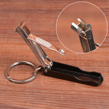 进口不锈钢指甲刀便携式超薄指甲剪折叠指甲钳钥匙圈美甲工具