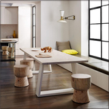 新款实木餐桌椅组合个性简约小户型长桌电脑桌loft复古咖啡厅桌子