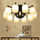 新中式现代创意个性led客厅餐厅茶楼饭店玻璃罩卧室书房吸顶灯具