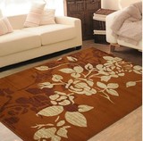 华德地毯驼色花卉日韩长方形现代简约卧室地毯客厅门厅茶几垫