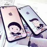 创意透明iphone6s/5s/SE手机壳小丸子卡通情侣苹果6plus保护套软